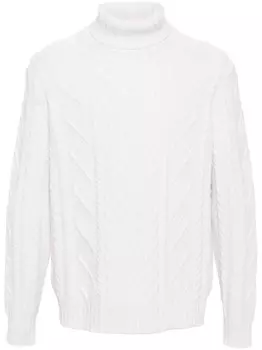 Kiton свитер фактурной вязки, нейтральный цвет