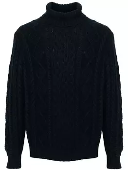 Kiton свитер фактурной вязки, синий