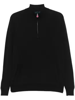 Kiton свитер на молнии, черный