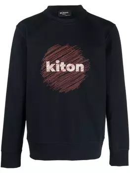 Kiton толстовка с логотипом, синий