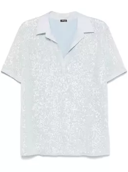 Kiton топ с пайетками, зеленый