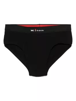 Kiton трусы-брифы с логотипом, черный