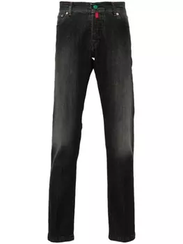 Kiton узкие выцветшие джинсы, черный