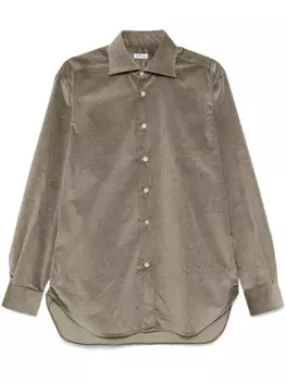 Kiton вельветовая рубашка, зеленый