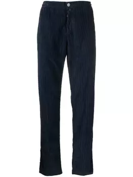 Kiton вельветовые брюки прямого кроя, синий