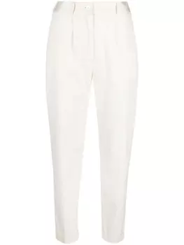 Kiton зауженные брюки с завышенной талией, нейтральный цвет