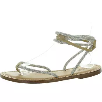 Китти Глэм Повседневные женские туфли с открытым носком и декором на шнуровке SCHUTZ, цвет cristal/light nude