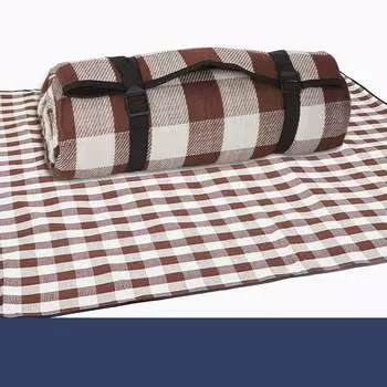 Kiversy акриловый пляжный коврик для улицы, коврик для пикника, складной влагостойкий коврик, коричневый сетчатый коврик 150*200 см
