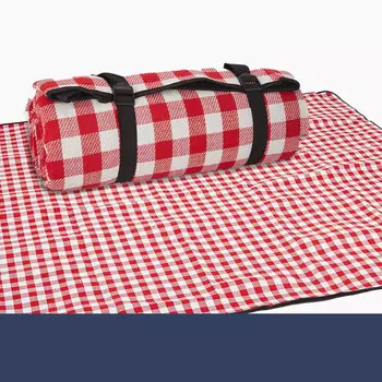 Kiversy акриловый пляжный коврик для улицы, коврик для пикника, складной влагостойкий коврик, красный и белый сетчатый коврик 150*200 см