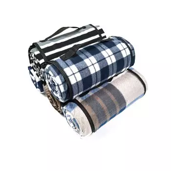 Kiversy замшевый коврик для пикника, складной весенний коврик для пикника, ткань для пикника на открытом воздухе, синие и белые полоски, 130*150 см, без губки