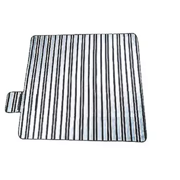 Kiversy замшевый коврик для пикника, складной весенний коврик для пикника, ткань для пикника на открытом воздухе, черный, серый, белый цвета в полоску 130*150 см, без губки