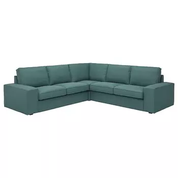 КИВИК 4-местный угловой диван, Келинге серо-бирюзовый KIVIK IKEA