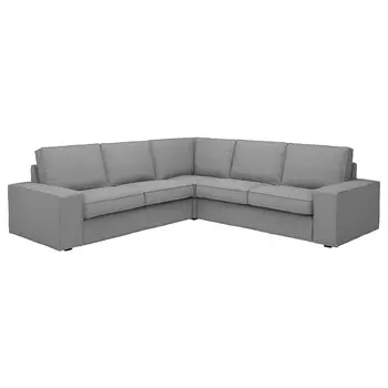 КИВИК 4-местный угловой диван, Тибблби бежевый/серый KIVIK IKEA