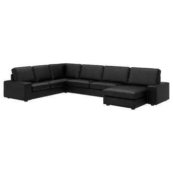 КИВИК 6-местный угловой диван, с диваном/Гранн/Бомстад черный KIVIK IKEA