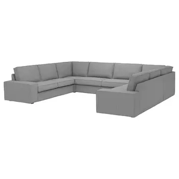 КИВИК 7-местный U-диван, Тибблби бежевый/серый KIVIK IKEA