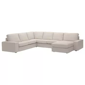 КИВИК Диван угловой, 5-местный. диван+диван, Тресунд светло-бежевый KIVIK IKEA