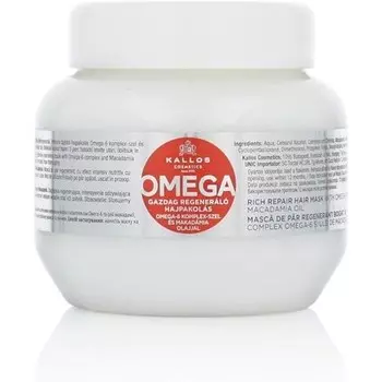 Kjmn Восстанавливающая маска для волос с комплексом омега-6 и маслом макадамии 275мл, Kallos