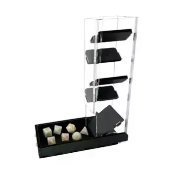 Классическая башня для игры в кости высотой 10 дюймов и основной лоток — черный, Dice Towers (C4 Labs)