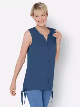 Классическая блузка-топ Basics Classic Basics, джинсовый