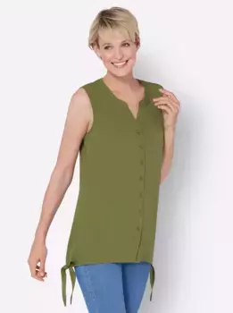 Классическая блузка-топ Basics Classic Basics, оливковый