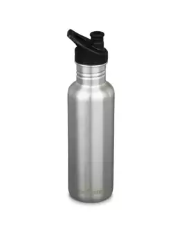 Классическая бутылка для воды на 27 унций со спортивной крышкой Klean Kanteen, цвет Brushed Stainless
