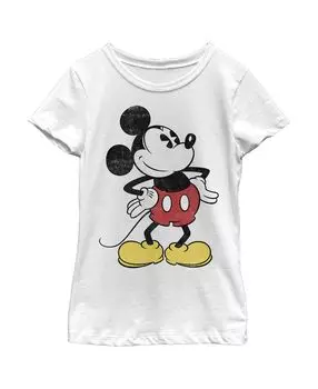 Классическая детская футболка с эффектом потертости «Микки и друзья» для девочек Disney
