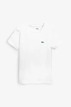 Классическая детская спортивная футболка Lacoste, белый
