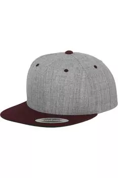 Классическая двухцветная кепка Snapback премиум-класса Yupoong, серый