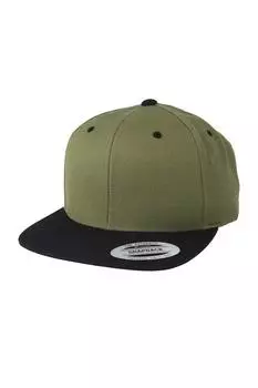 Классическая двухцветная кепка Snapback премиум-класса Yupoong, зеленый
