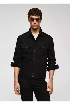 Классическая джинсовая куртка Mango, черный