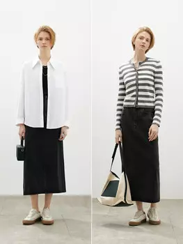 Классическая джинсовая юбка Mai Meng, серый