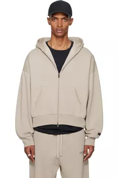 Классическая флисовая толстовка на молнии с капюшоном Fear Of God Essentials, цвет timber