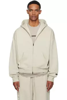 Классическая флисовая толстовка на молнии с капюшоном Fear Of God Essentials, серый