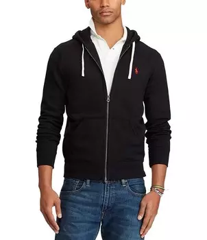 Классическая флисовая толстовка с молнией во всю длину Polo Ralph Lauren Big & Tall, черный