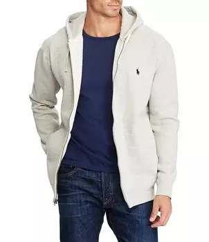 Классическая флисовая толстовка с молнией во всю длину Polo Ralph Lauren Big & Tall, серый