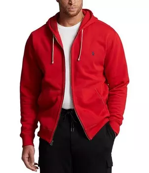 Классическая флисовая толстовка с молнией во всю длину Polo Ralph Lauren Big & Tall, красный