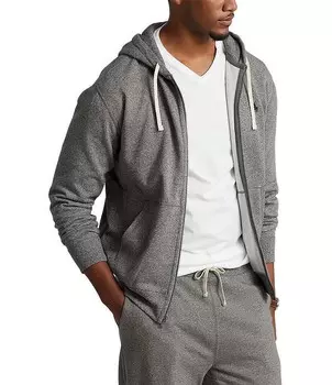 Классическая флисовая толстовка с молнией во всю длину Polo Ralph Lauren Big & Tall, серый