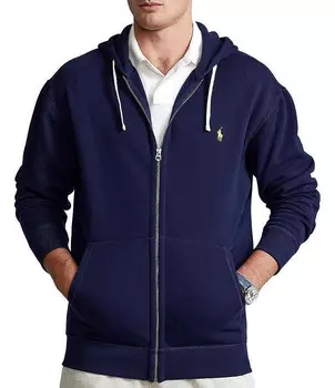 Классическая флисовая толстовка с молнией во всю длину Polo Ralph Lauren Big & Tall, синий