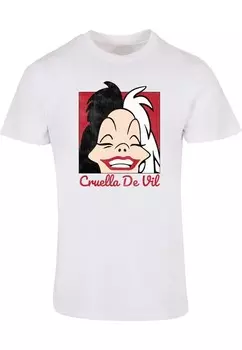 Классическая футболка ABSOLUTE CULT Shirt 101 Dalmations - Cruella De Vil Head, белый