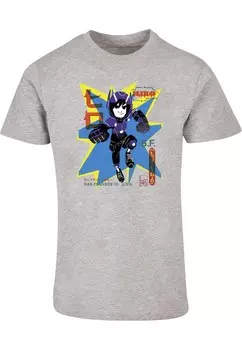 Классическая футболка ABSOLUTE CULT Shirt Big Hero 6 - Hiro Manga, пятнистый серый