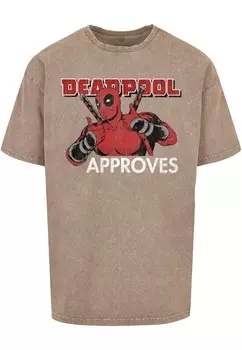 Классическая футболка ABSOLUTE CULT Shirt Deadpool - Approves, темно-бежевый