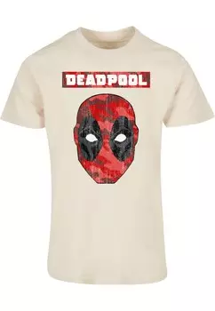 Классическая футболка ABSOLUTE CULT Shirt Deadpool - Camo Head, песочный
