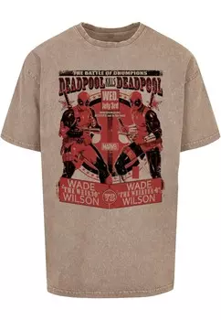 Классическая футболка ABSOLUTE CULT Shirt Deadpool - Deadpool Vs Deadpool, хаки