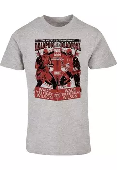 Классическая футболка ABSOLUTE CULT Shirt Deadpool - Deadpool Vs Deadpool, пятнистый серый