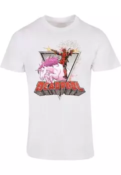 Классическая футболка ABSOLUTE CULT Shirt Deadpool - Rides a Unicorn, белый