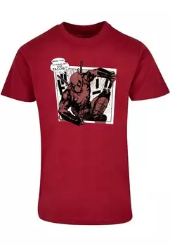 Классическая футболка ABSOLUTE CULT Shirt Deadpool - Tacos Breaktime, цвет burgundy/fire red