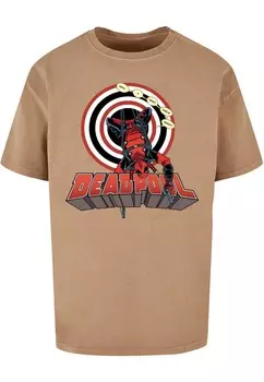 Классическая футболка ABSOLUTE CULT Shirt Deadpool - Upside Down, кэмел