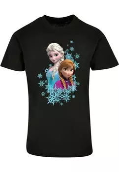 Классическая футболка ABSOLUTE CULT Shirt Frozen - Elsa And Anna Sisters, черный