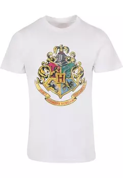 Классическая футболка ABSOLUTE CULT Shirt Harry Potter Distressed Hogwarts Crest, белый