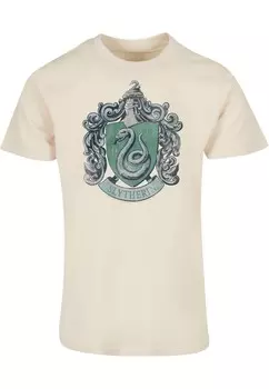 Классическая футболка ABSOLUTE CULT Shirt Harry Potter - Distressed Slytherin Crest, песочный